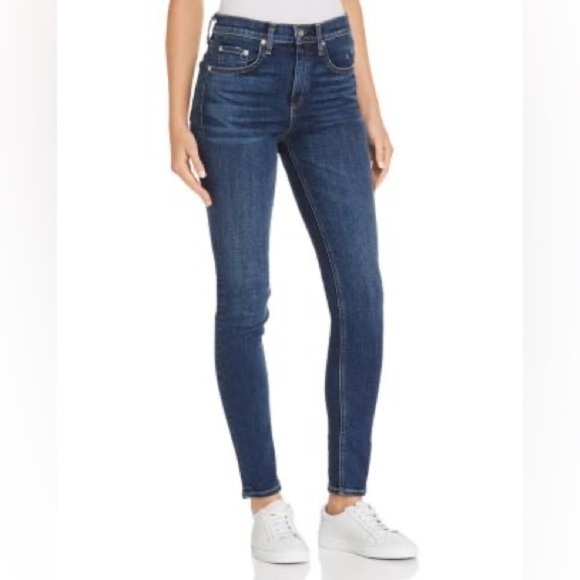 Rag & Bone Elton Fit High Rise Skinny Ankle Jeans Classic Dark Preppy Size 25 - Picture 1 of 16